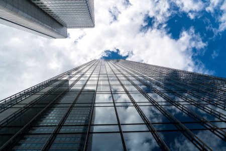 Photo for Glass skyscrapers against a cloudy sky. View from below - Royalty Free Image