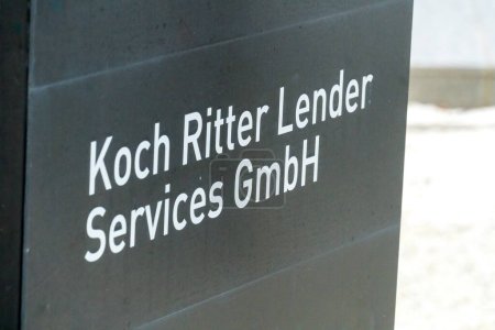 Photo for Frankfurt am Main, Germany - June 27, 2020: Plaque of Koch Ritter Lender Services GmbH, mortgage lender - Royalty Free Image