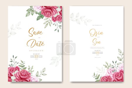Téléchargez les photos : Design élégant de carte de mariage avec beau modèle de roses - en image libre de droit