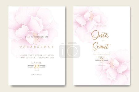 Téléchargez les photos : Carte d'invitation de mariage avec des fleurs aquarelle - en image libre de droit