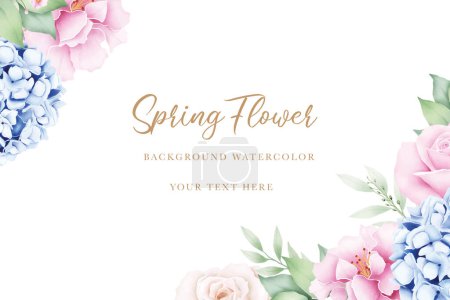 Illustration for Background Floral Rose Watercolor - Royalty Free Image