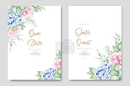 Téléchargez les photos : Carte d'invitation de mariage avec des fleurs aquarelle - en image libre de droit