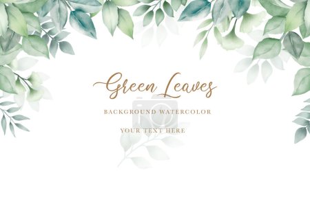 Illustration for Nature background with green leaves watercolor - Royalty Free Image