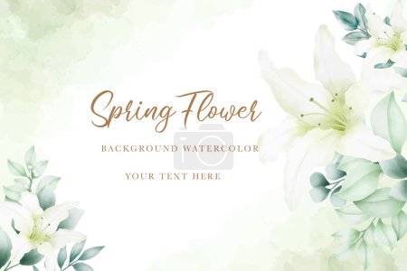 Téléchargez les illustrations : Cadre floral avec fond de fleur de lys pour carte polyvalente et dcoration - en licence libre de droit