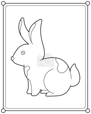 Illustration for Cute rabbit is sitting suitable for children's coloring page vector illustration - Royalty Free Image
