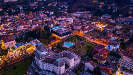 Aerial Photography Italy, Stresa, Lake Maggiore. Province of Verbano-Cusio-Ossola, Italy, Europe. Traveling concept background. High quality photo