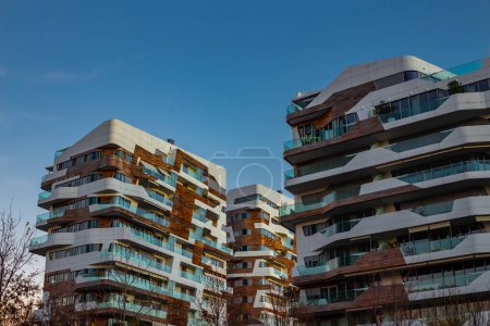 Photo for City Life in Milan. Modern Italian architecture. Copy space. - Royalty Free Image