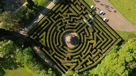 Photo for Labyrinth in the park Sigurta Garden Park. Valeggio sul Mincio is a comune in Italy, located in the province of Verona, Venice region, Italy - Royalty Free Image