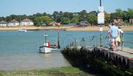Photo for FELIXSTOWE, SUFFOLK, ENGLAND -  JUNE 14, 2023: Ferry over the estuary of the river Deben Felixstowe Ferry to Bawdsey. - Royalty Free Image