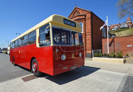 Photo for FELIXSTOWE, SUFFOLK, ENGLAND -  MAY 6, 2018: Vintage  Dennis  Lancet  single decker bus or coach. - Royalty Free Image