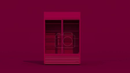 Téléchargez les photos : Viva magenta est une tendance couleur année 2023 de meubles de restaurant. Distributeur automatique avec fond rose foncé, rendu 3d. Couleurs plates, une seule couleur - en image libre de droit
