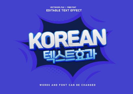 Ilustración de Efecto de texto editable Coreano Película Drama 3d pastel plantilla de dibujos animados estilo premium vector. Impresión - Imagen libre de derechos