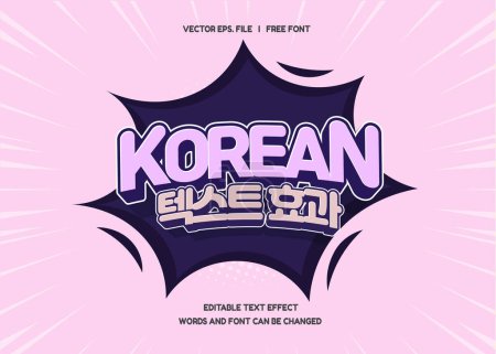 Editable text effect Korean Movie - Drama 3d pastel cartoon template style premium vector. Print