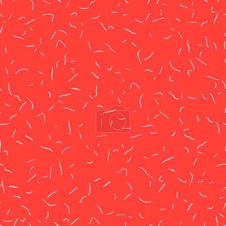 Téléchargez les illustrations : Formes géométriques abstraites rouge vif motif de répétition sans couture. Lignes ondulées vectorielles disposées aléatoirement sur toute l'impression de surface. - en licence libre de droit