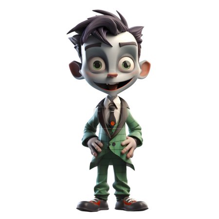 Téléchargez les photos : Joker Boy 3D fantaisiste idéal pour Fantaisie ou conte de fées s fond blanc - en image libre de droit