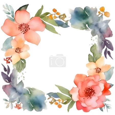 Téléchargez les photos : Invitation florale fantaisiste avec des fleurs et des feuilles dessinées à la main fond blanc - en image libre de droit