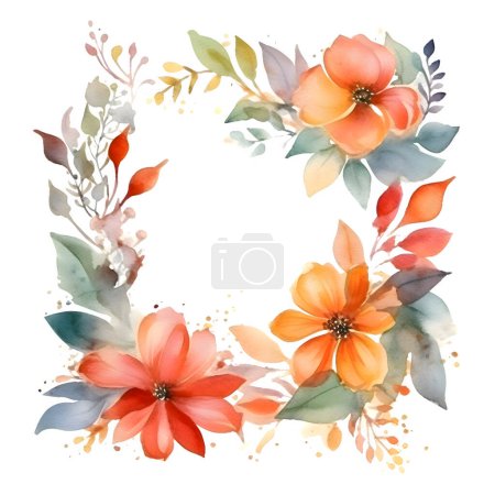 Téléchargez les photos : Délicate bordure botanique avec des fleurs blanches et de la verdure fond blanc - en image libre de droit