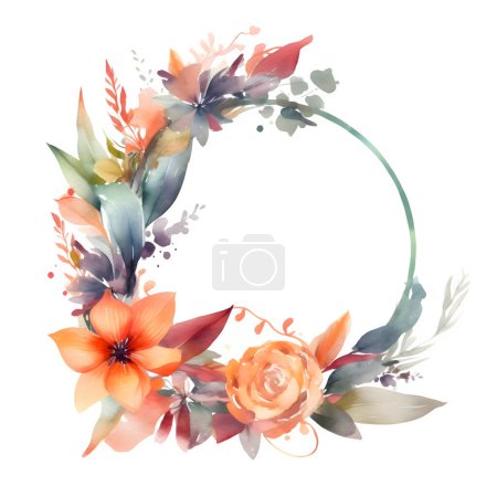 Foto de Invitación floral rústica con tonos terrosos y texturas naturales Fondo blanco - Imagen libre de derechos