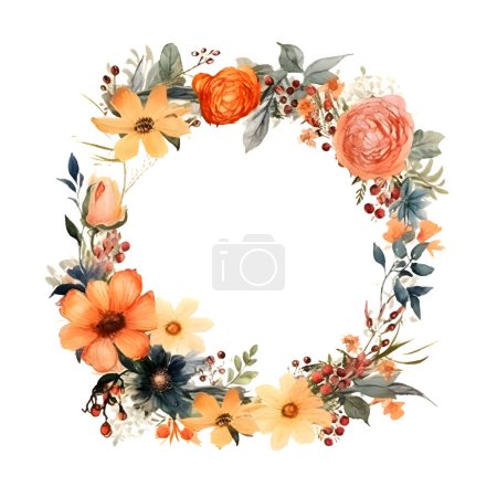 Foto de Invitación de fiesta de jardín con marco floral y colores pastel. Fondo blanco - Imagen libre de derechos