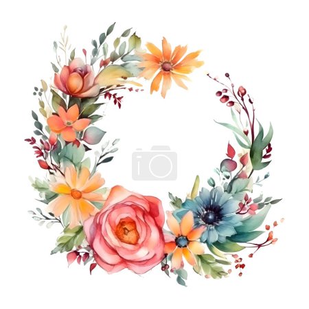 Foto de Fondo floral dibujado a mano con vegetación y flores silvestres. Perfecto para diseños temáticos de la naturaleza. Fondo blanco - Imagen libre de derechos