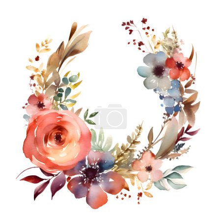 Téléchargez les photos : Cadre floral de style Boho avec plumes et papillons. Design d'invitation romantique. fond blanc - en image libre de droit