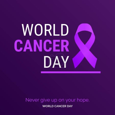 Illustration for Nevery Give up on your hope - World Cancer Day - Royalty Free Image