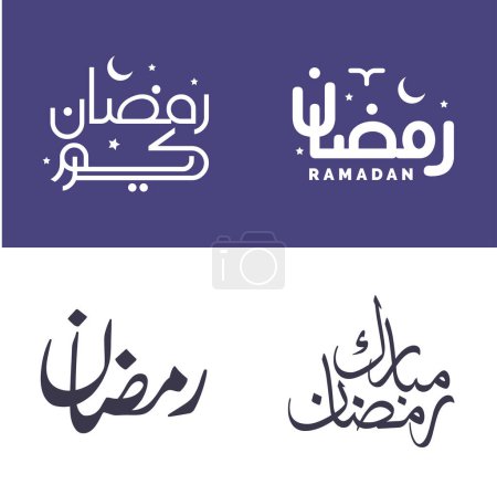 Téléchargez les illustrations : Pack de Calligraphie Arabe Simple et Elégant pour Cartes de voeux Ramadan. - en licence libre de droit