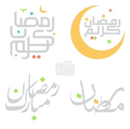 Illustration for Ramadan Kareem Arabic Calligraphy Vector Design for Islamic Holy Month. - Royalty Free Image