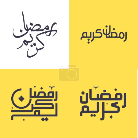 Téléchargez les illustrations : Pack Calligraphie Arabe Moderne et Minimaliste pour Ramadan Moubarak Salutations. - en licence libre de droit