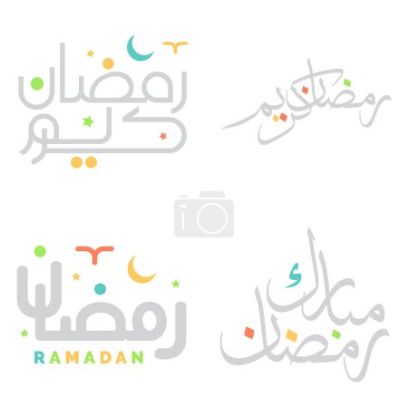 Illustration for Ramadan Kareem Arabic Calligraphy Design. Vector Illustration for Greeting Cards. - Royalty Free Image