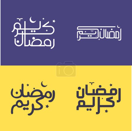 Téléchargez les illustrations : Pack de calligraphie arabe simple pour célébrer le Ramadan Kareem avec élégance. - en licence libre de droit