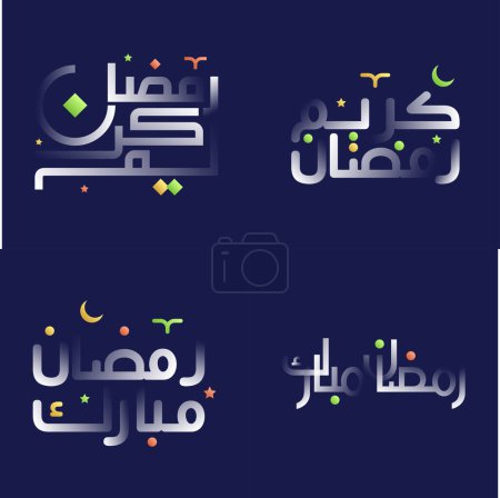 Ilustración de Paquete de caligrafía de Kareem Ramadán blanco brillante con ilustraciones coloridas del arte y la cultura islámicos - Imagen libre de derechos