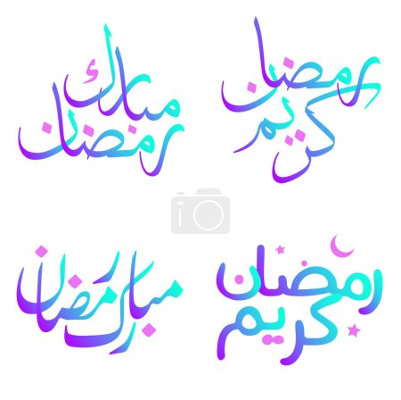 Ilustración de Elegante Gradiente Vector Ilustración de Ramadán Kareem con Caligrafía Árabe. - Imagen libre de derechos