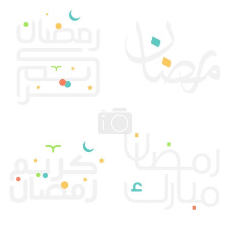 Ilustración de Tipografía árabe Ilustración vectorial para Ramadán Kareem Saludos y deseos. - Imagen libre de derechos