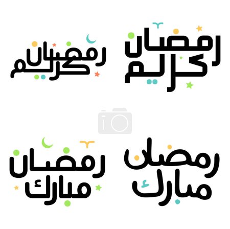 Téléchargez les illustrations : Illustration vectorielle de calligraphie arabe pour célébrer le Ramadan noir Kareem. - en licence libre de droit