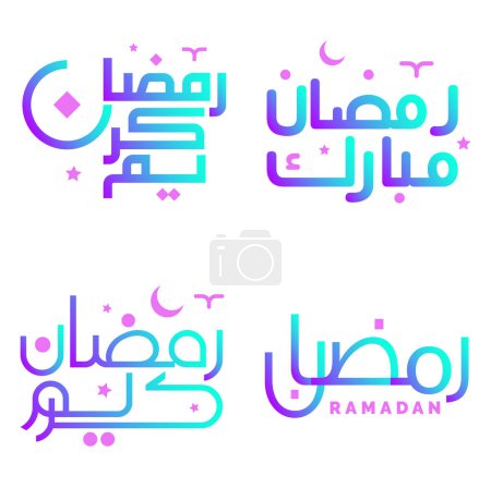 Téléchargez les illustrations : Illustration vectorielle d'un élégant dégradé Calligraphie Ramadan Kareem. - en licence libre de droit