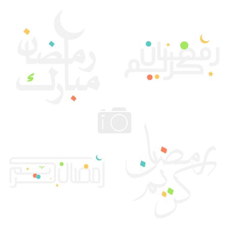 Téléchargez les illustrations : Conception vectorielle Ramadan Kareem avec typographie arabe moderne. - en licence libre de droit