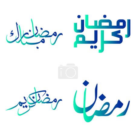 Foto de Celebra el Ramadán Kareem con una elegante caligrafía verde y azul Vector Illustration. - Imagen libre de derechos