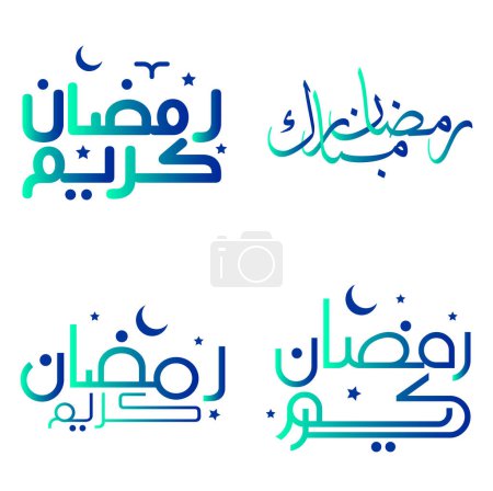 Ilustración de Elegante Gradiente Verde y Azul Ramadán Kareem Vector Ilustración para celebraciones islámicas. - Imagen libre de derechos