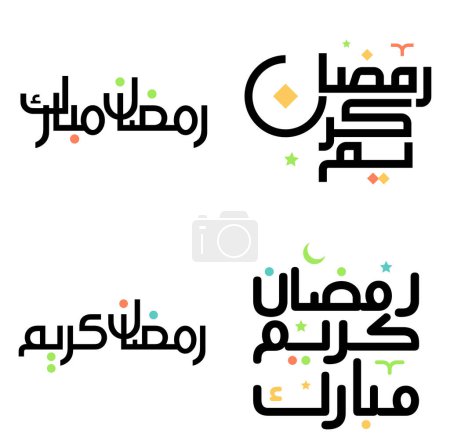 Ilustración de Tipografía árabe Ilustración vectorial para Ramadán Negro Kareem Saludos y deseos. - Imagen libre de derechos