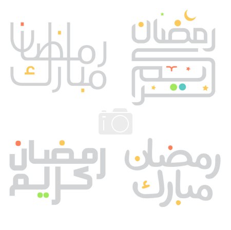 Ilustración de Vector Ilustración de Ramadán Kareem Saludos con caligrafía árabe. - Imagen libre de derechos
