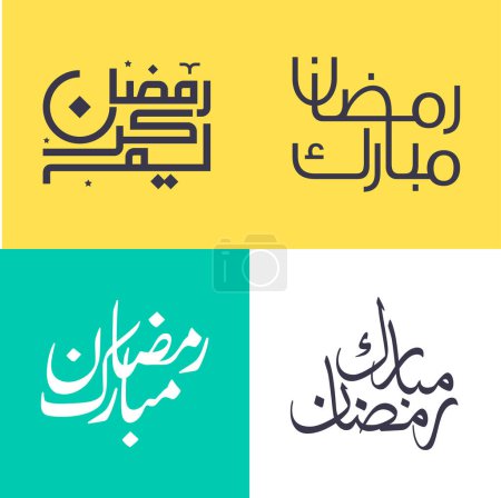 Téléchargez les illustrations : Pack de calligraphie Ramadan Kareem simple et élégant pour le mois sacré du jeûne. - en licence libre de droit