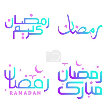 Ilustración de Gradiente Ramadán Kareem Vector Design con caligrafía árabe para saludos musulmanes. - Imagen libre de derechos