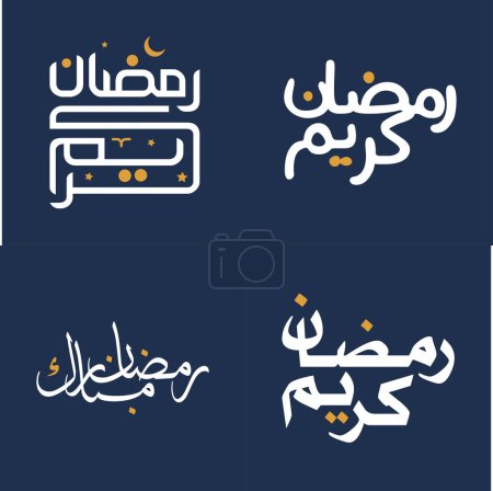 Photo pour Élégante calligraphie blanche avec des éléments de design orange pour Ramadan Kareem Salutations. - image libre de droit