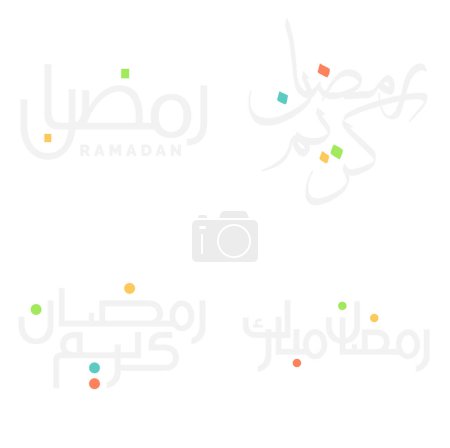 Téléchargez les illustrations : Illustration vectorielle de calligraphie arabe pour le Ramadan Kareem Wishes & Blessings. - en licence libre de droit