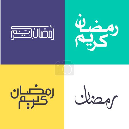 Téléchargez les illustrations : Pack de calligraphie Ramadan Kareem simple et élégant pour les célébrations et les festivités musulmanes. - en licence libre de droit