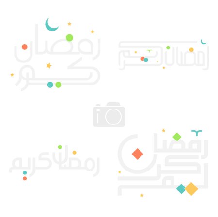 Illustration for Vector Illustration of Ramadan Kareem Arabic Calligraphy for Muslim Celebrations. - Royalty Free Image