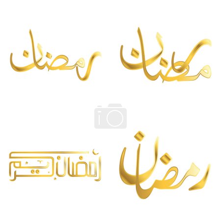 Téléchargez les illustrations : Illustration vectorielle du Ramadan d'or Kareem Calligraphie arabe pour les salutations musulmanes. - en licence libre de droit