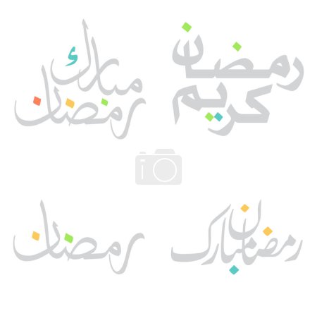 Téléchargez les illustrations : Conception vectorielle du Ramadan Kareem Calligraphie arabe pour les salutations musulmanes. - en licence libre de droit
