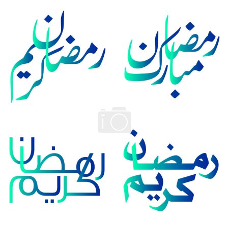 Photo pour Illustration vectorielle élégante du Ramadan vert et bleu de Kareem pour les célébrations islamiques. - image libre de droit